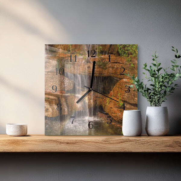 Square wall clock Waterfall