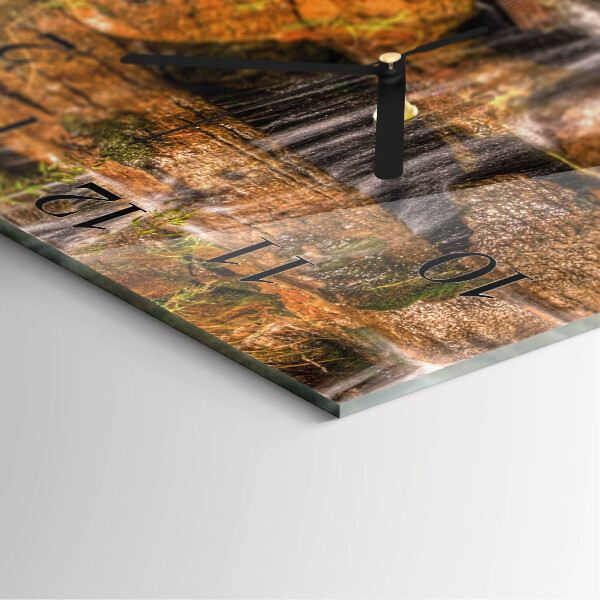 Square wall clock Waterfall