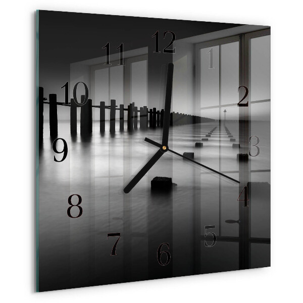Square wall clock Sea