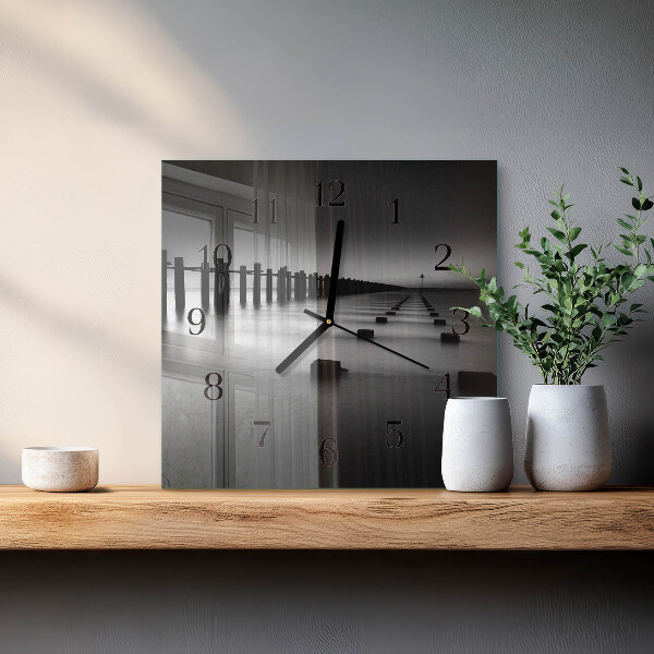 Square wall clock Sea