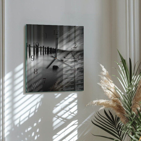 Square wall clock Sea