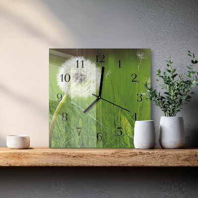 Square wall clock Dandelion
