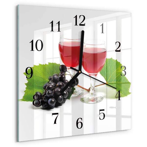 Square wall clock Grapes for Wine