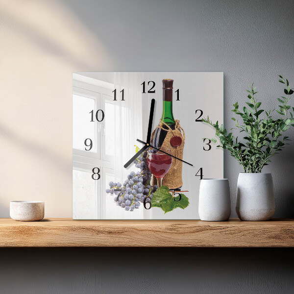 Square wall clock Grapes for Wine