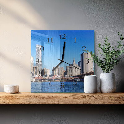 Square wall clock Horizon Sepia
