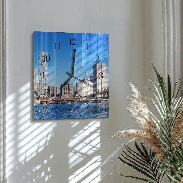 Square wall clock Horizon Sepia