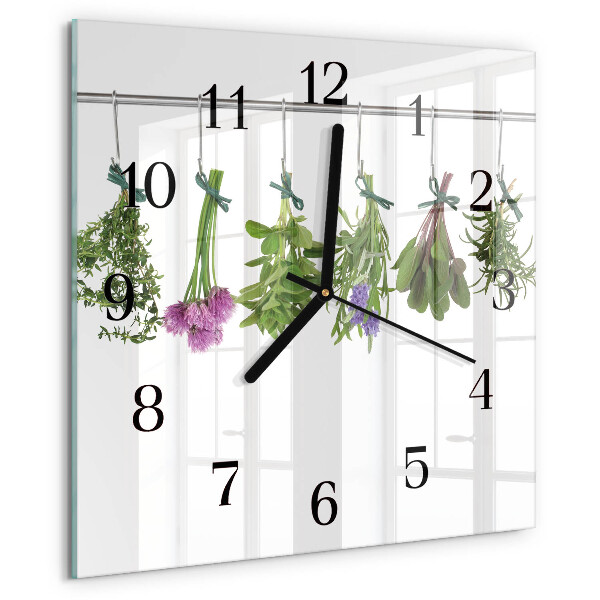 Square wall clock Herbs