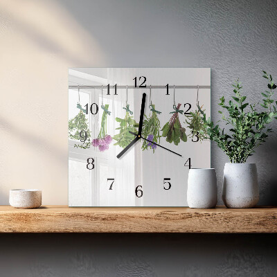 Square wall clock Herbs