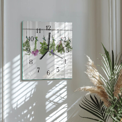 Square wall clock Herbs