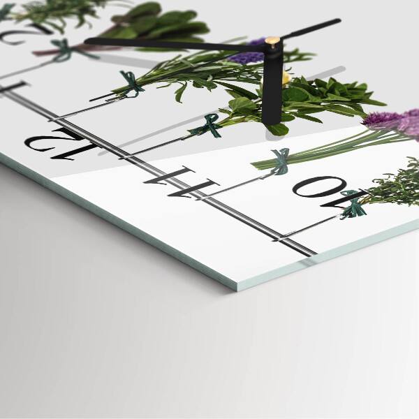 Square wall clock Herbs