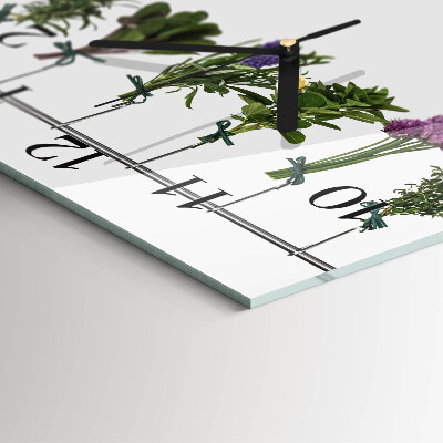 Square wall clock Herbs