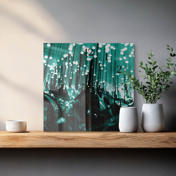 Square wall clock Fiber optic