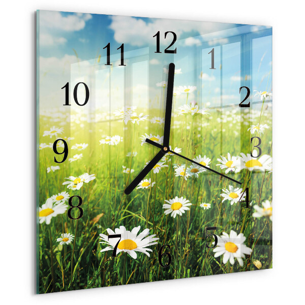 Square wall clock Daisies