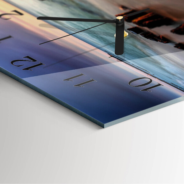 Square wall clock Beach Sea