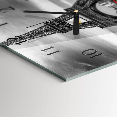 Square wall clock Eiffel Tower car
