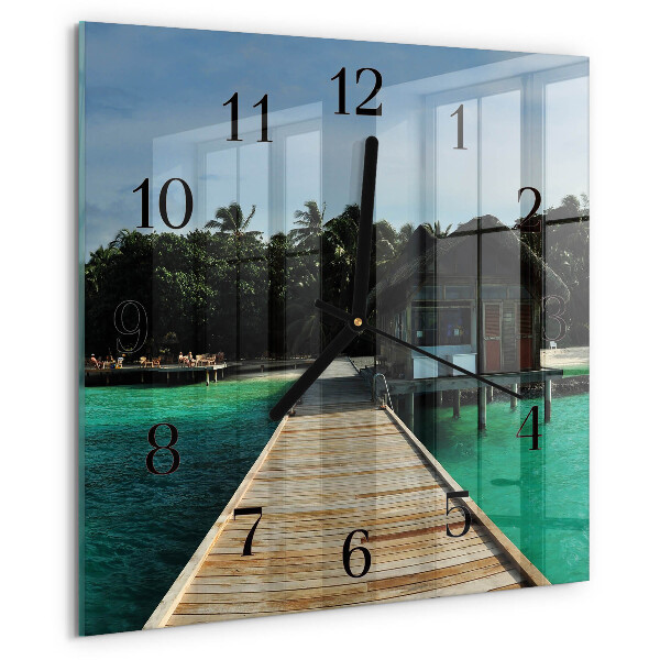Square wall clock Sea Palms