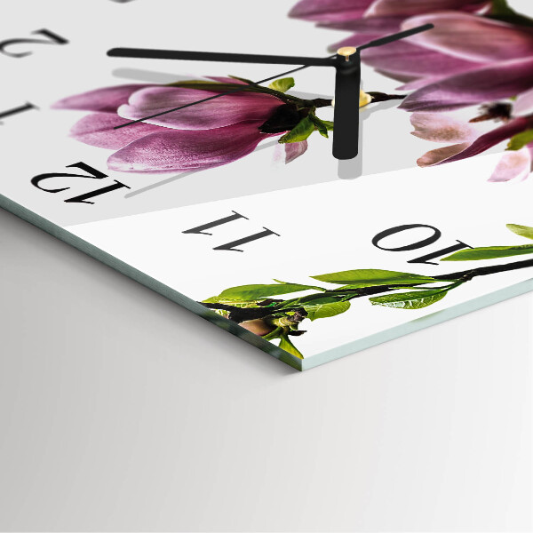 Square wall clock Magnolia Flower