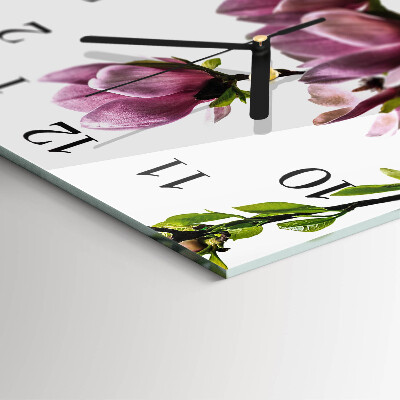 Square wall clock Magnolia Flower
