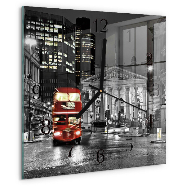 Square wall clock London bus
