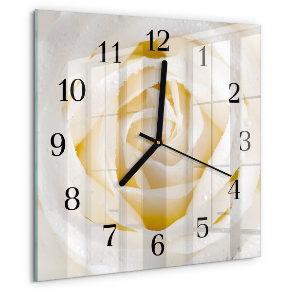 Square wall clock Rose