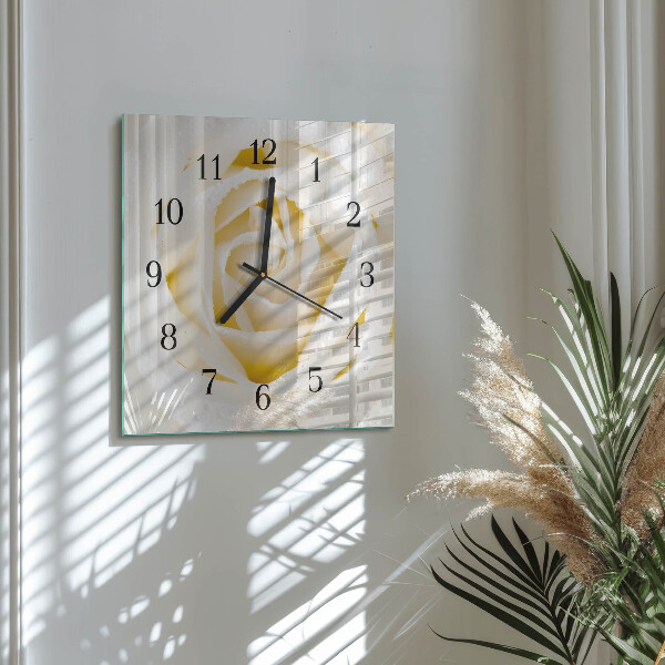 Square wall clock Rose