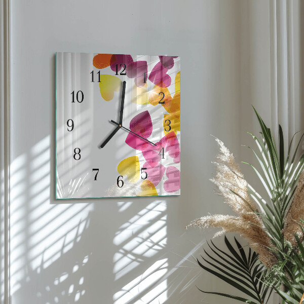 Square wall clock Colorful Hearts