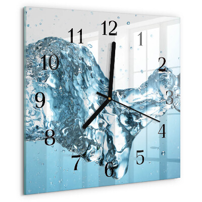 Square wall clock Water