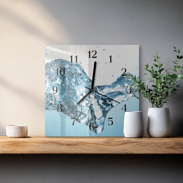Square wall clock Water