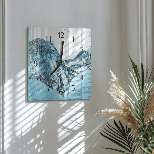 Square wall clock Water