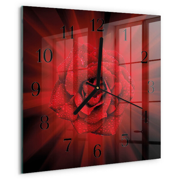 Square wall clock Rose