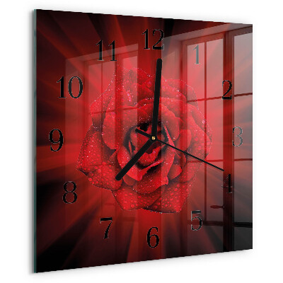 Square wall clock Rose