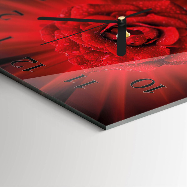 Square wall clock Rose