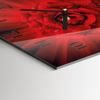 Square wall clock Rose