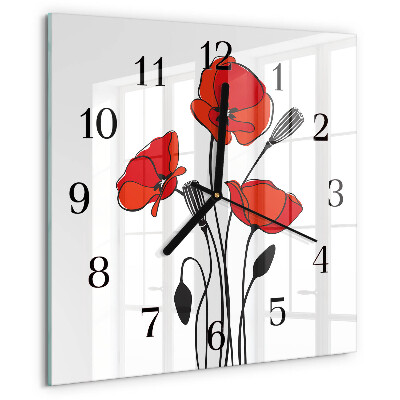 Square wall clock Poppy