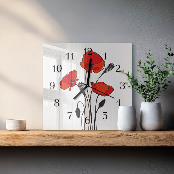 Square wall clock Poppy