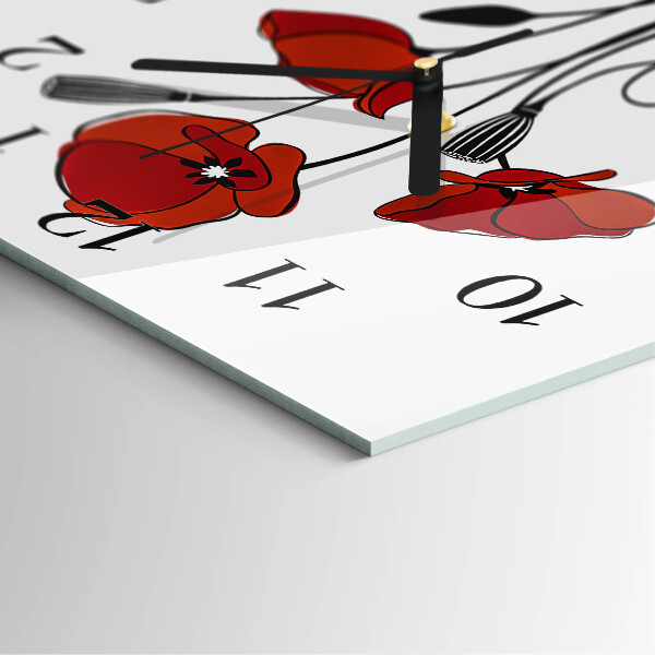 Square wall clock Poppy