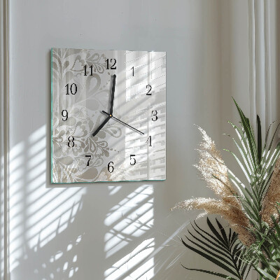 Square wall clock Floral Art