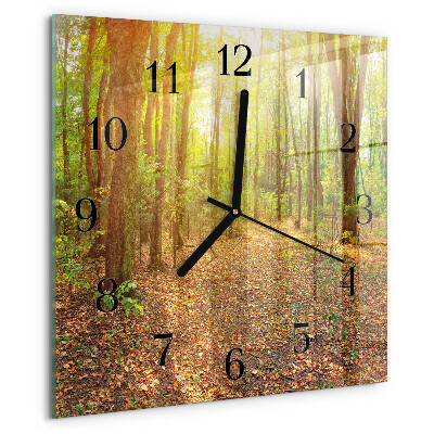 Square wall clock Forest Path