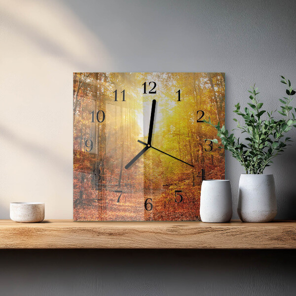 Square wall clock Autumn Forest