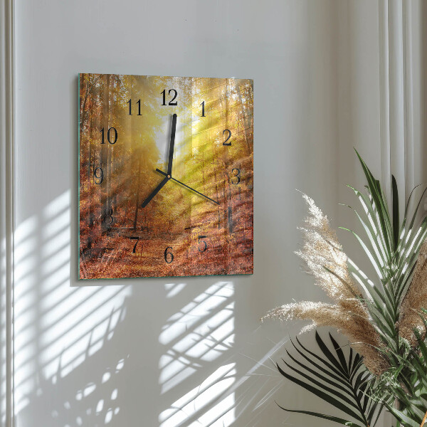 Square wall clock Autumn Forest