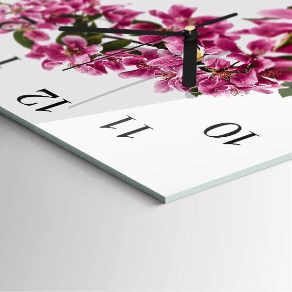 Square wall clock Flowers