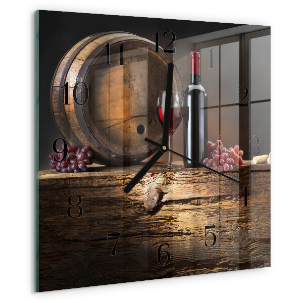 Square wall clock Grapes for Wine