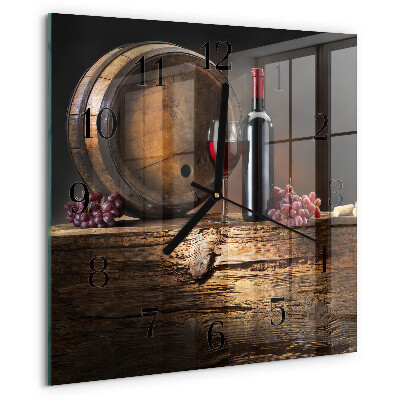 Square wall clock Grapes for Wine