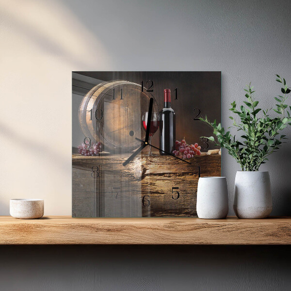 Square wall clock Grapes for Wine