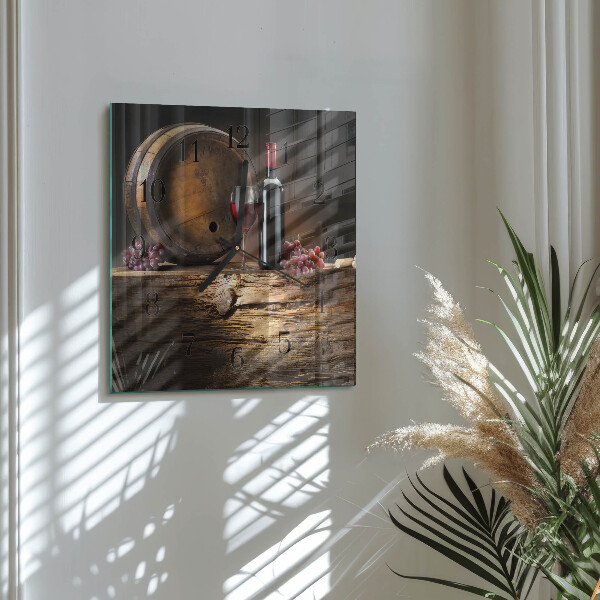 Square wall clock Grapes for Wine