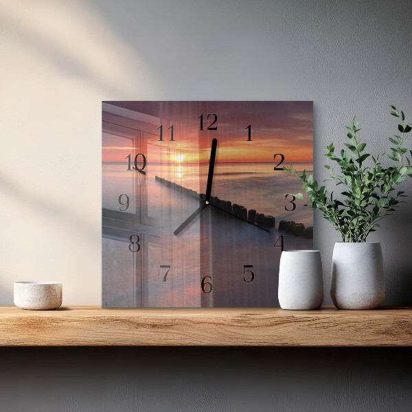 Square wall clock Sun of the Sea