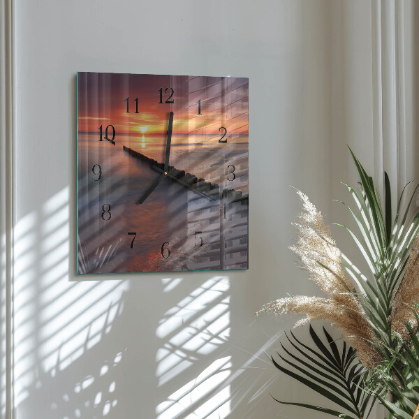 Square wall clock Sun of the Sea