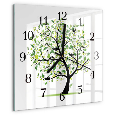 Square wall clock Tree