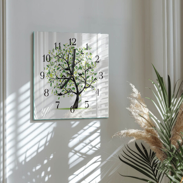 Square wall clock Tree