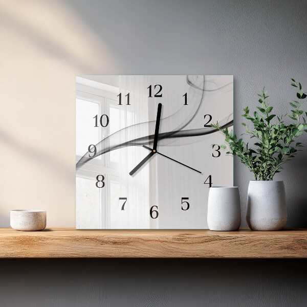 Square wall clock Abstract Smoke